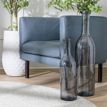Vase bouteille en verre clair recyclé - Décors Véronneau