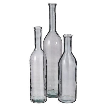 Vase bouteille en verre clair recyclé