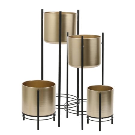 Cache-pot or sur support noir