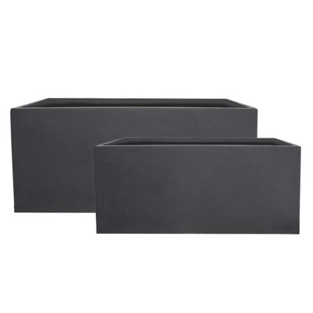 Fiber clay black flower box