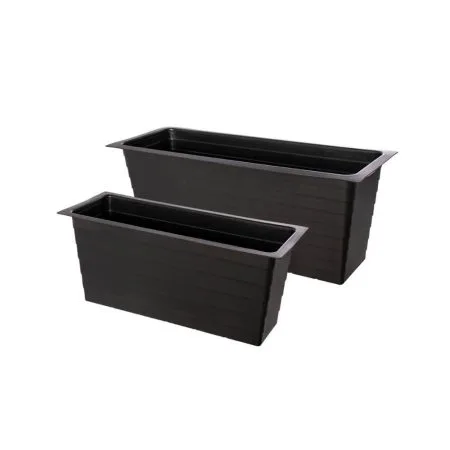Black plastic insert for flower box