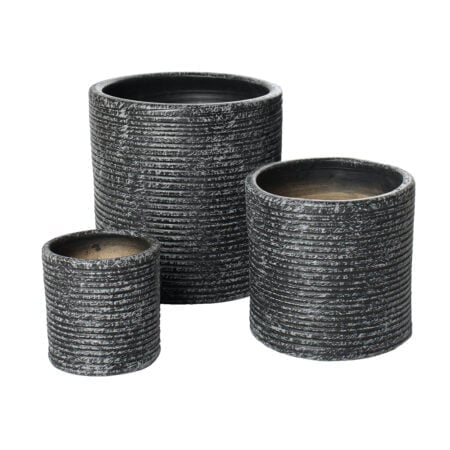 Textured ceramic black indoor planter