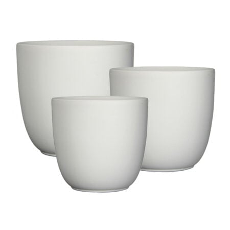 Cache-pot blanc mat en céramique