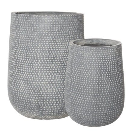 Grey embossed pot