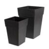 Pot en plastique carré noir - Décors Véronneau