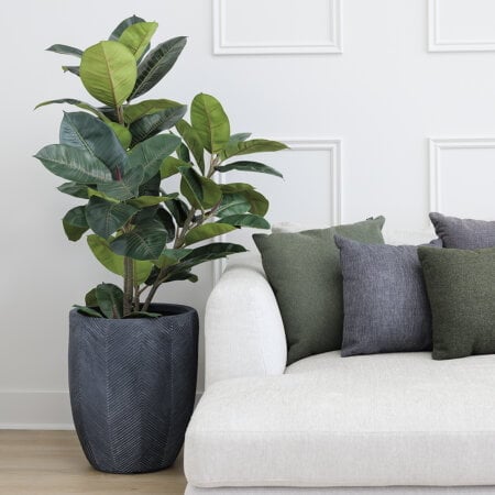 Anthracite oval planter - Décors Véronneau