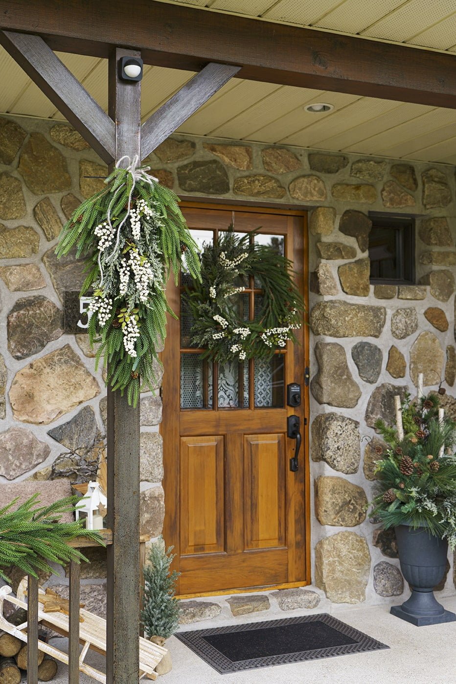 Devanture de Noël rustique - Décors Véronneau