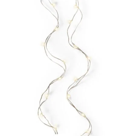 40 lumières DEL sur fil argent, blanc chaud, int, 6,5' - Décors Véronneau