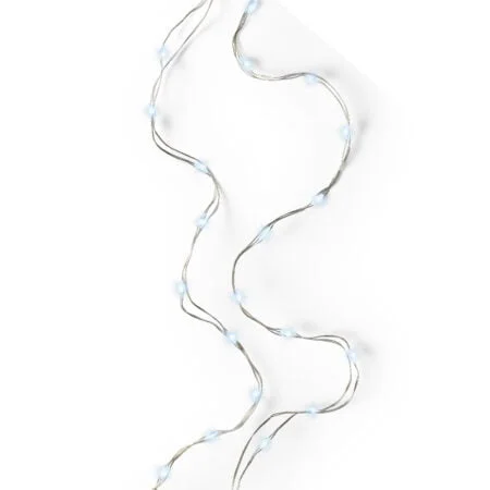40 lumières DEL sur fil argent, blanc froid, int, 6,5' - Décors Véronneau