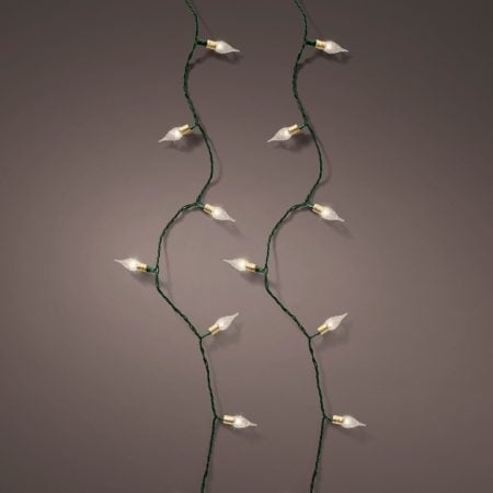 240 DELs vintage scintillantes, blanc chaud, fil vert, int, 78' - Décors Véronneau