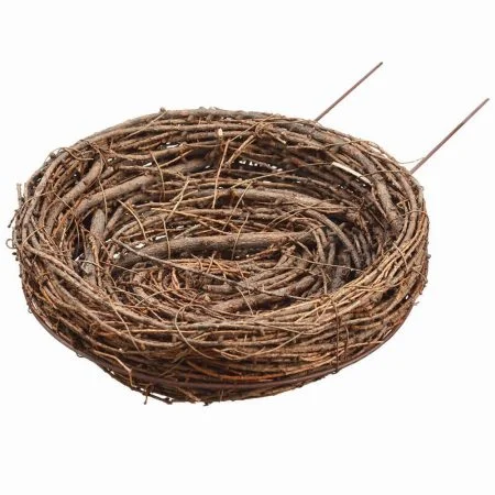 Bird’s nest decoration on metal picks, 10''