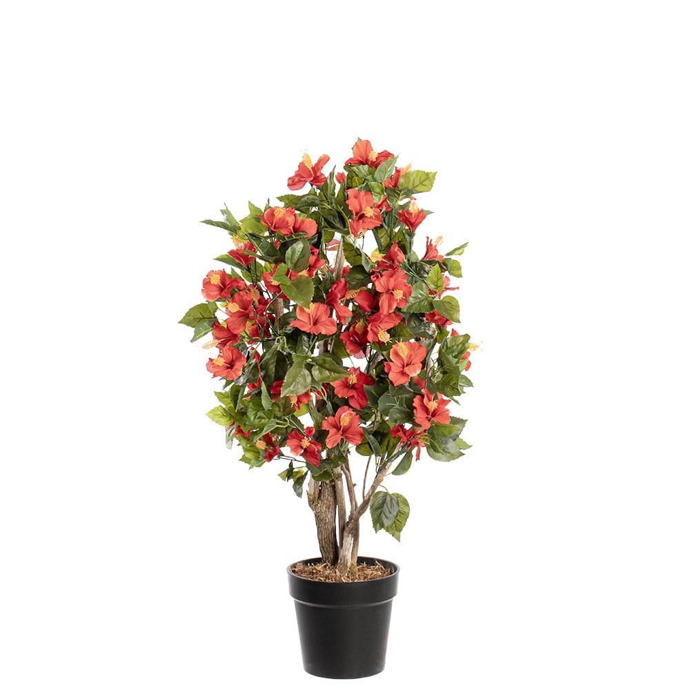 Arbre d'hibiscus rouge artificiel extérieur – Image 6 - Décors Véronneau