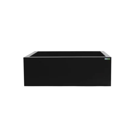 Black steel planter with drainage holes, 36 x 31