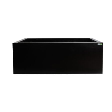 Bac à fleurs en acier noir avec trous de drainage, 43 x 37