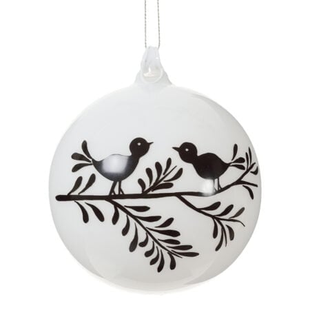 Birds patterned glass ornament, 4