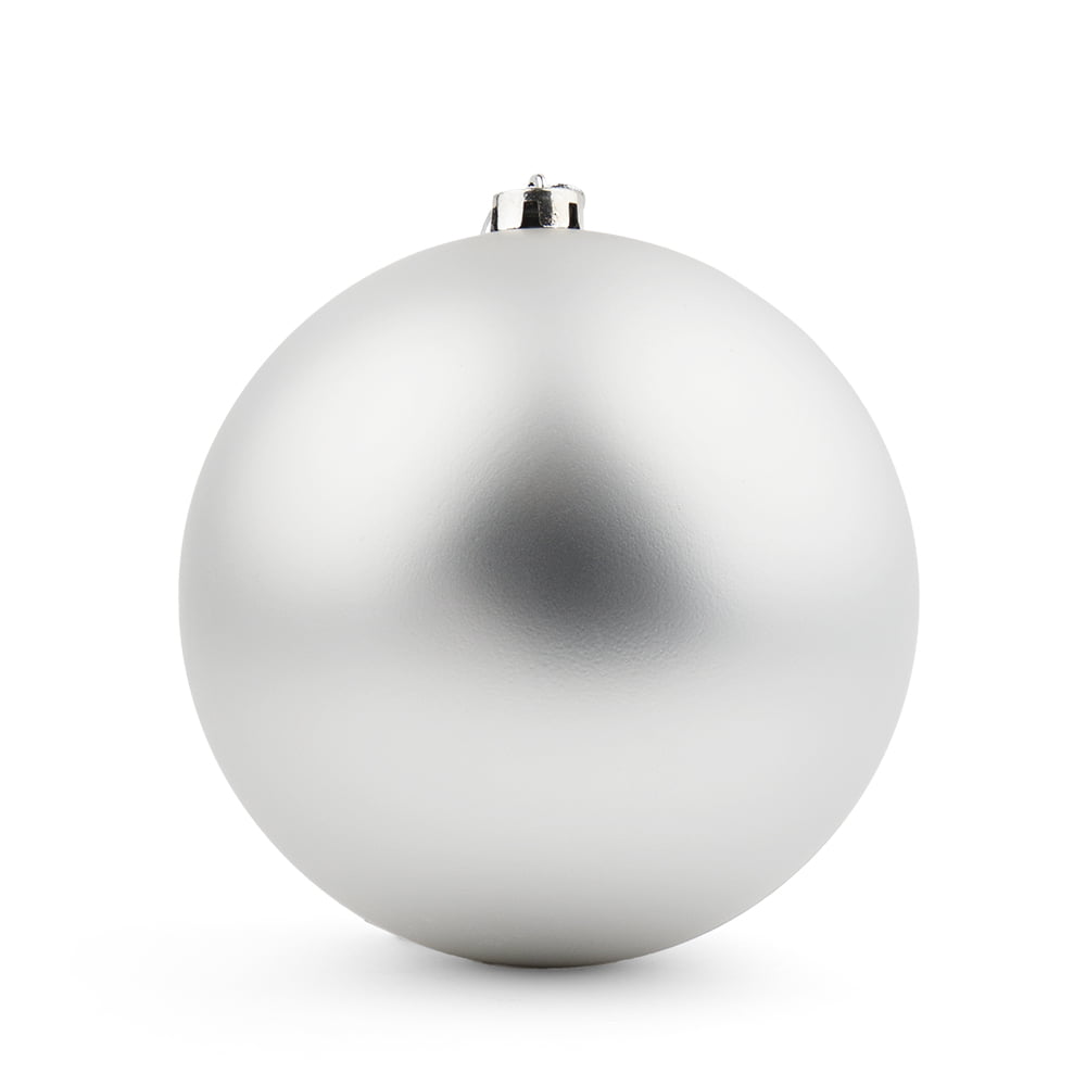Boule de Noël géante argent matte, 8'' – Image 4 - Décors Véronneau