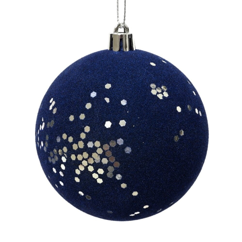 Boule de Noël bleu nuit et argent, 3'' Décors Véronneau