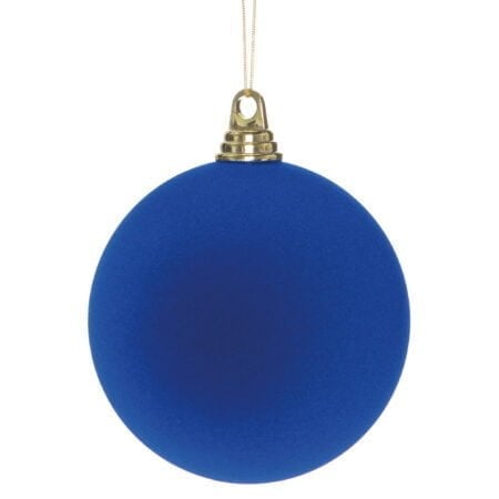 Royal blue velvet effect ornament, 6''