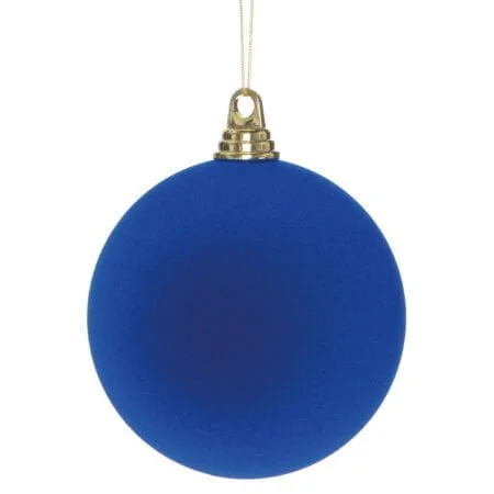 Royal blue velvet effect ornament, 6''