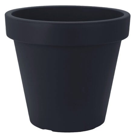 Cache-pot extérieur noir en plastique 90% recyclé, 26,5 x 30,5''