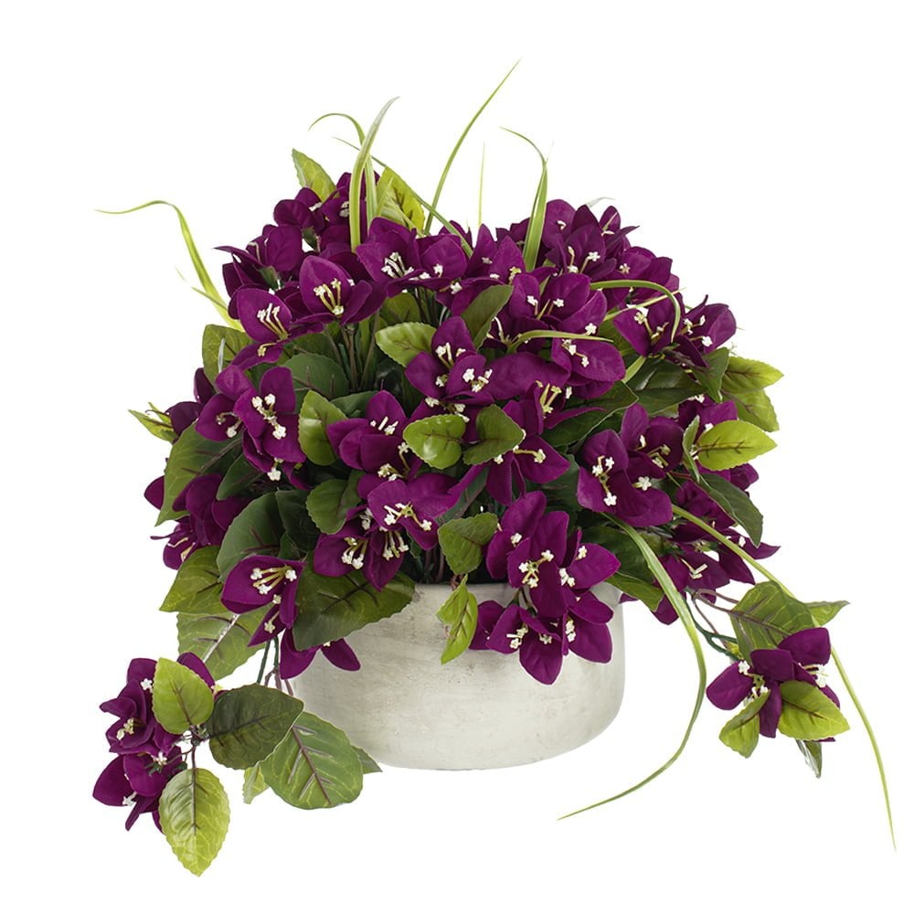 Outdoor artificial purple bougainvillea flower centerpiece, 14 x 20'' - Décors Véronneau