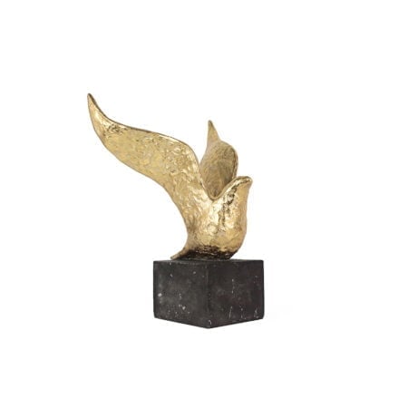 Colombe dorée décorative, 14 x 11,5