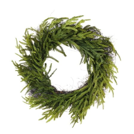 Artificial real-touch cypress wreath, 24''
