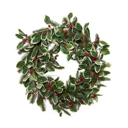 Artificial euphorbia marginata wreath, 22