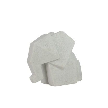 Éléphant en sable de quartz blanc, 6 x 8