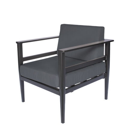 Fauteuil extérieur en aluminium avec coussins, 32 x 28