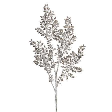 Silver metallic leaf sequin spray, 33