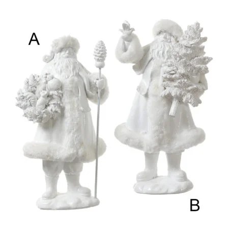 Minimalist white Santa Claus figurine, 11,75