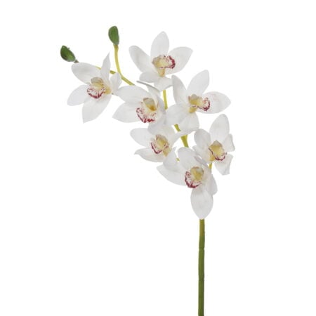Fleur artificielle, orchidée cymbidium crème, 31,5