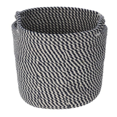 Large grey cotton woven basket