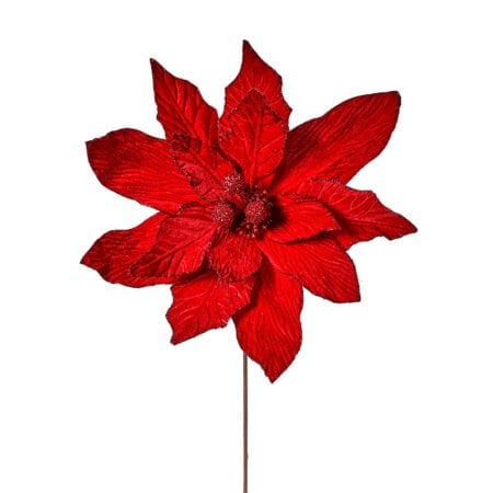 Grand poinsettia rouge artificiel, 30