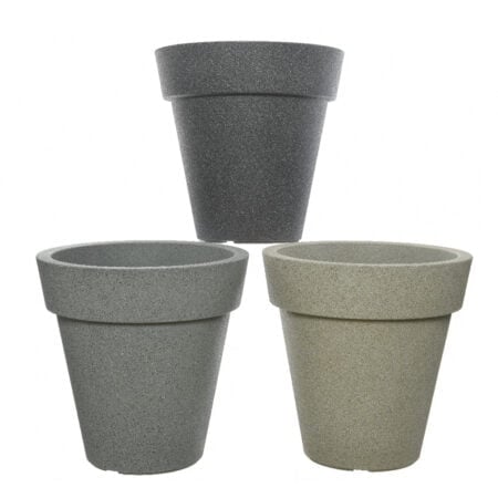 Jardinière en plastique effet béton, 15 x 15''