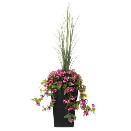 Jardinière extérieure d'azalée rose pâle artificielle, 50''