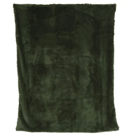 Jeté en fausse fourrure verte, 51 x 67