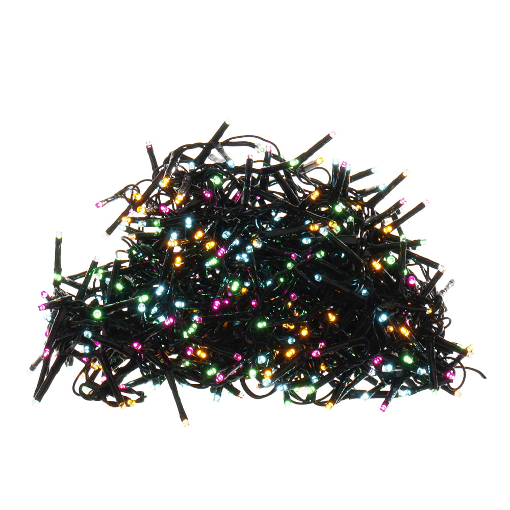 500 multicolor LED Christmas lights, int./ext., green wire, 36' - Image 2 - Décors Véronneau