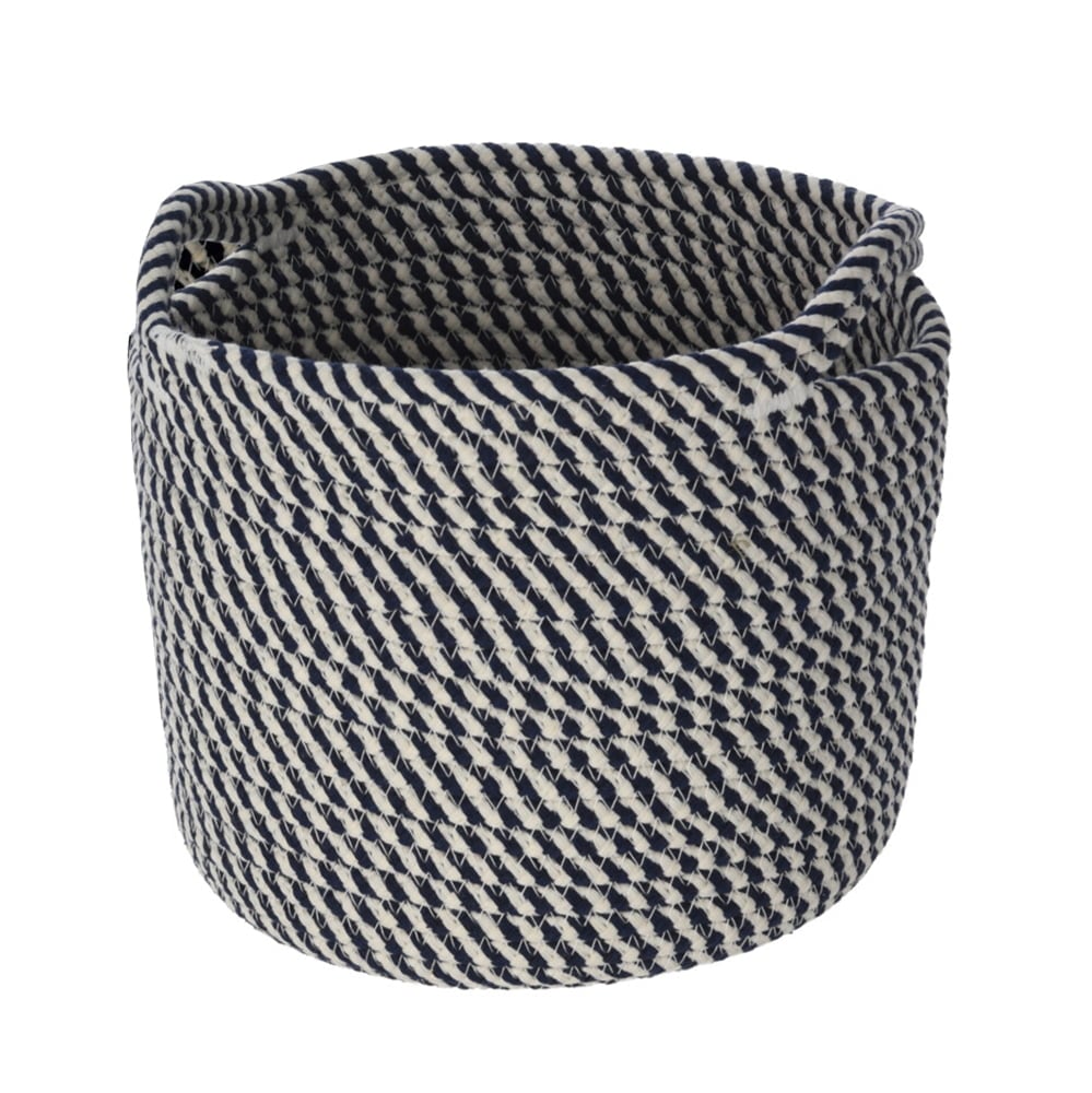 Medium grey cotton woven basket - Décors Véronneau