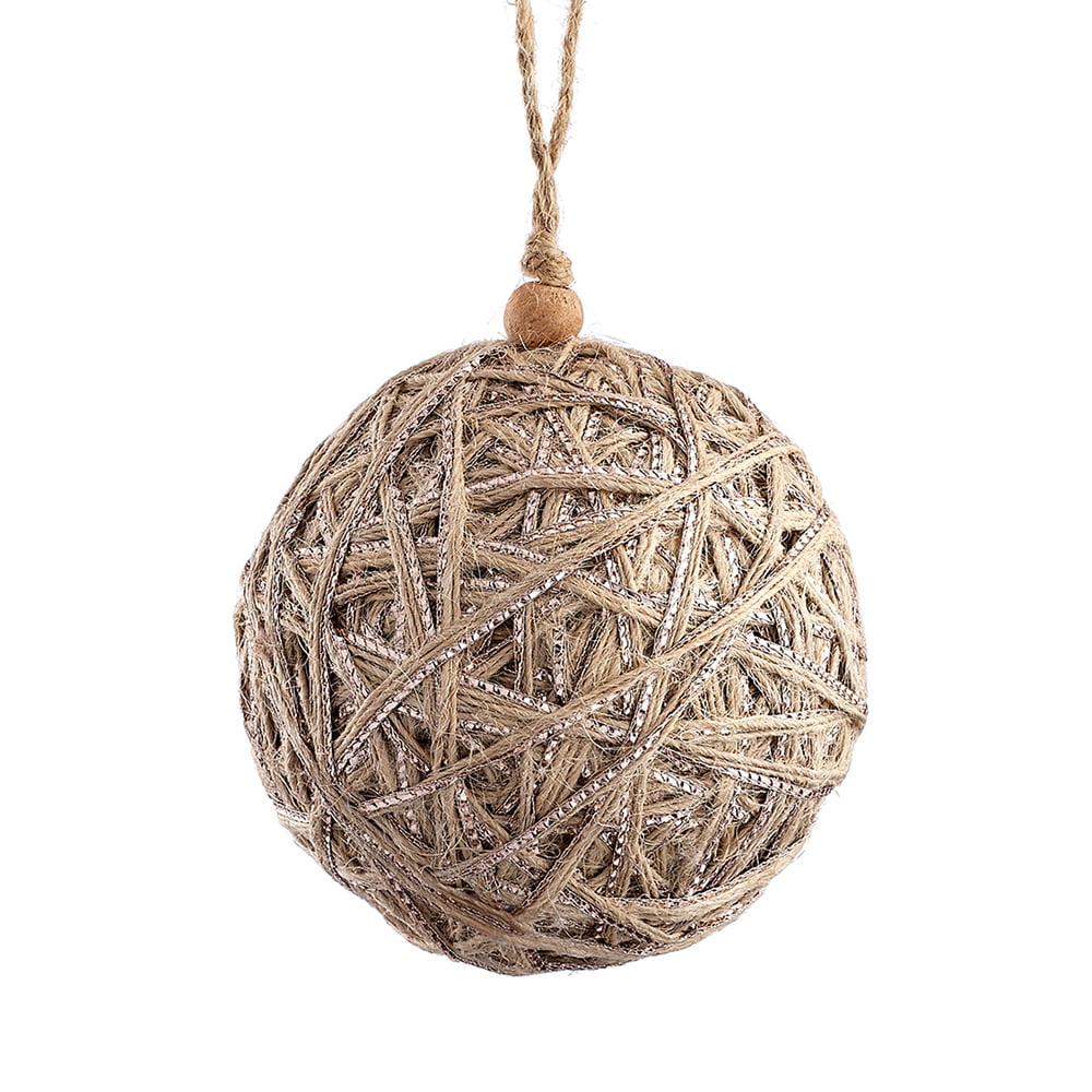 Jute ball tree ornament, 4'' Décors Véronneau