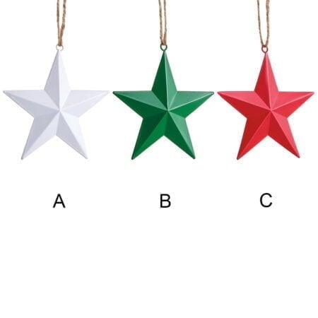 Solid color star Christmas ornament, 3,5