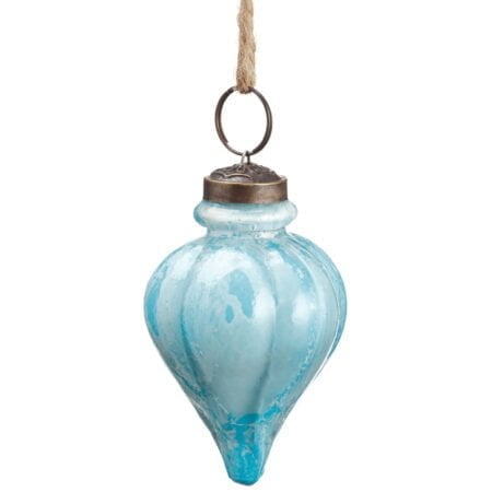 Blue glass finial Christmas ornament, 3