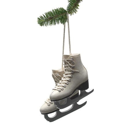 Ornement de Noël patins blancs, 2,5''
