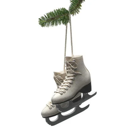 White skates Christmas ornament, 2,5''