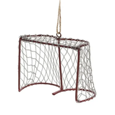 Metal goalie net ornament, 4''