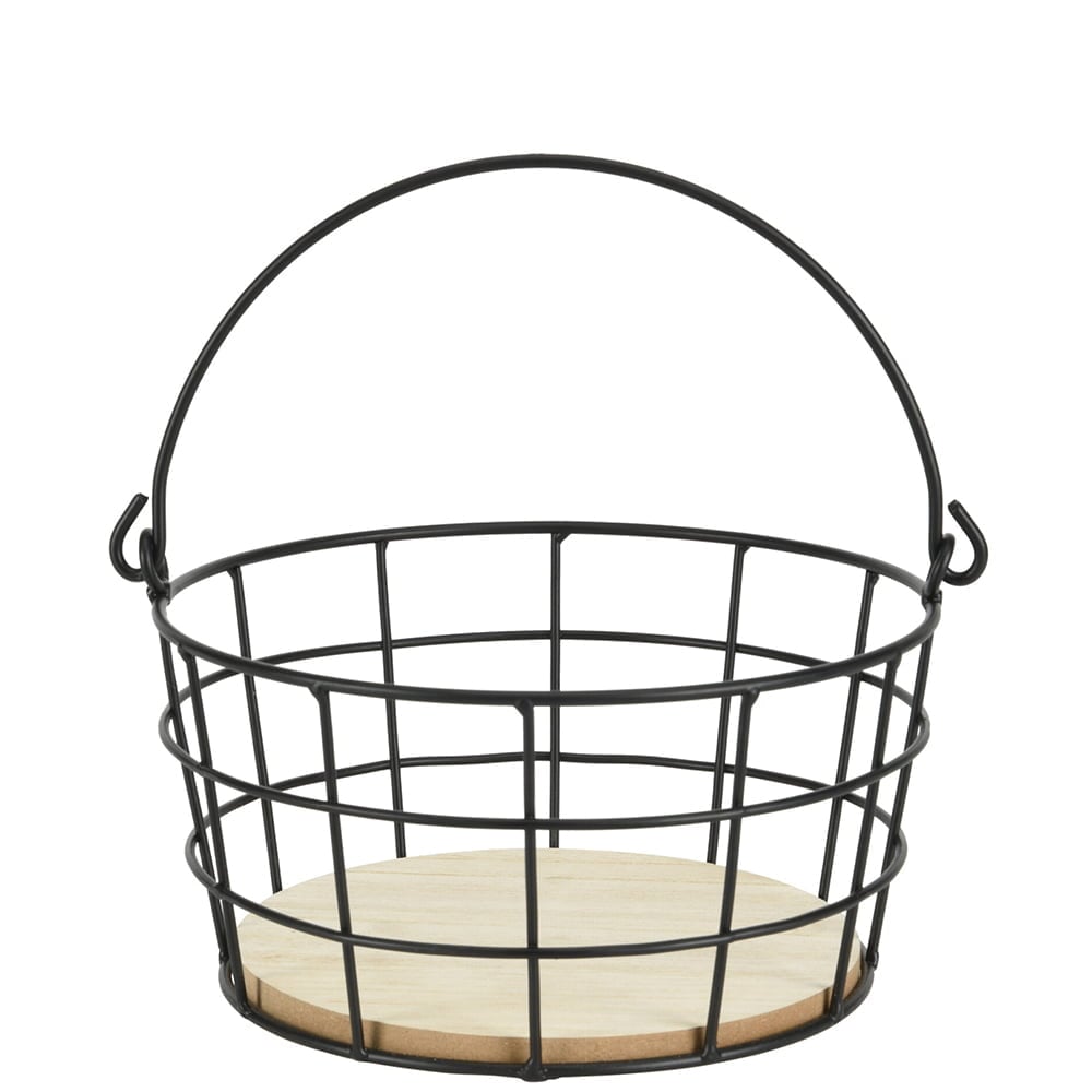 Panier en métal avec poignée, petit - Décors Véronneau