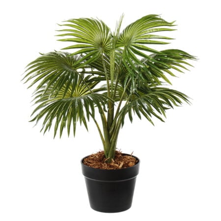 Small potted fan palm artificial plant