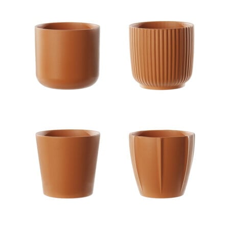 Petit pot en plastique couleur terracotta, 5 x 5''