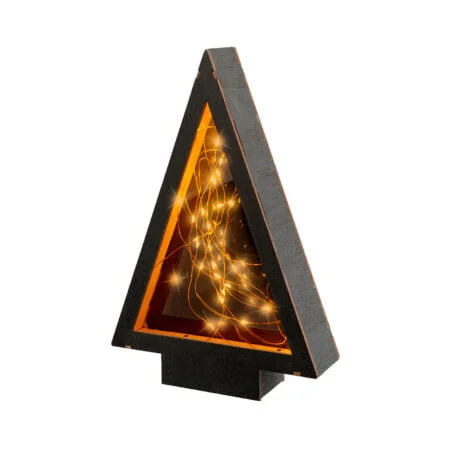 Petit sapin de Noël en bois illuminé, 11''